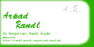 arpad randl business card